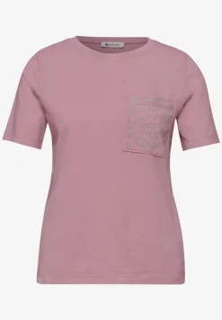 Shirt met ronde hals en edelstenen