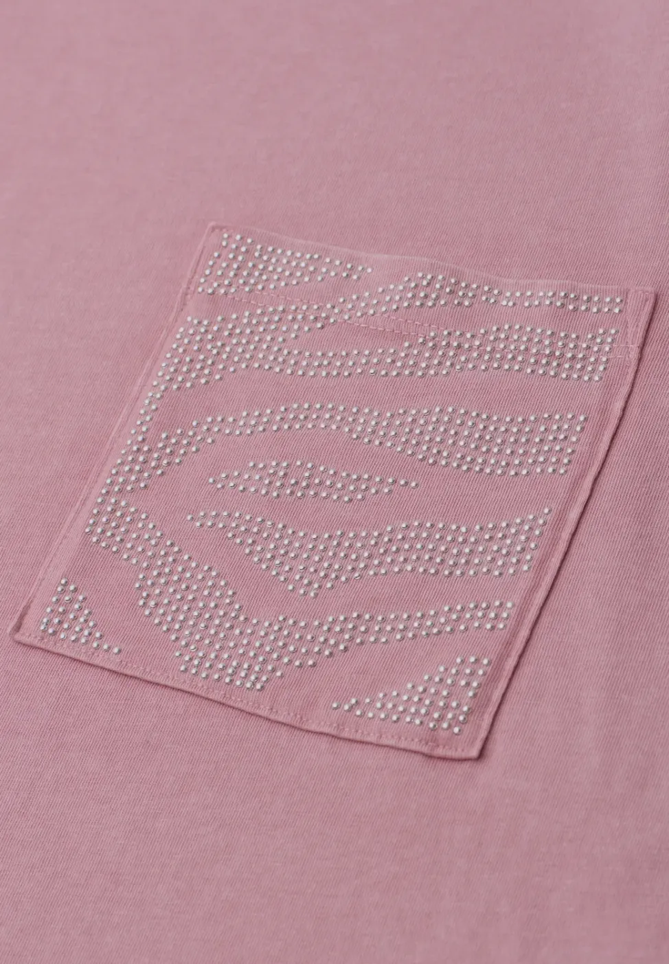 Shirt met ronde hals en edelstenen