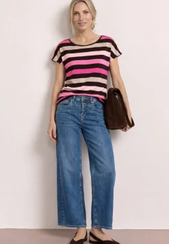 Shirt met ronde hals en elastische zoom