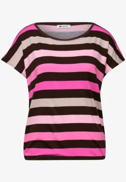 Shirt met ronde hals en elastische zoom