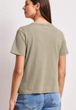 Shirt met ronde hals en edelstenen