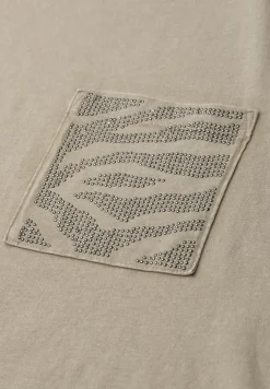 Shirt met ronde hals en edelstenen