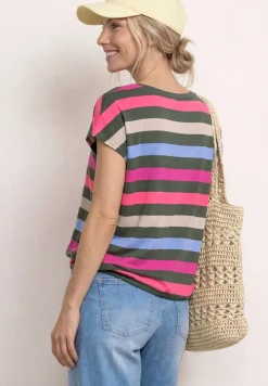 Shirt met ronde hals en elastische zoom