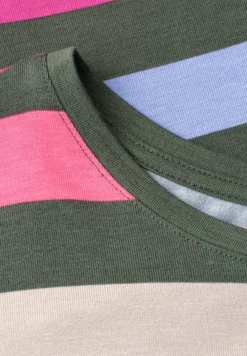 Shirt met ronde hals en elastische zoom