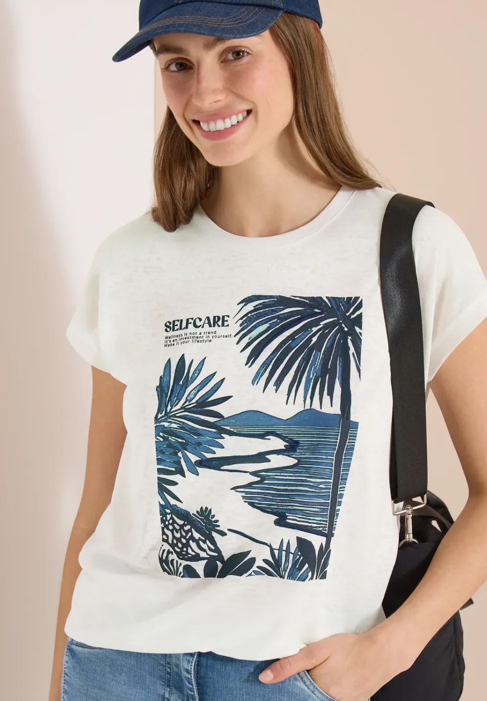 Shirt met ronde hals en frontprint