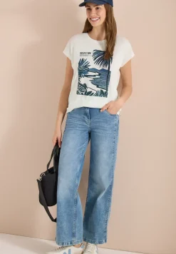 Shirt met ronde hals en frontprint