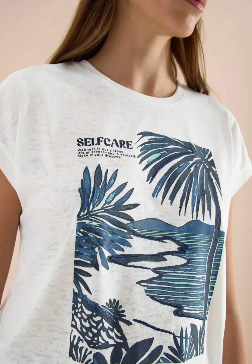 Shirt met ronde hals en frontprint