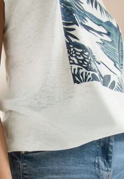 Shirt met ronde hals en frontprint