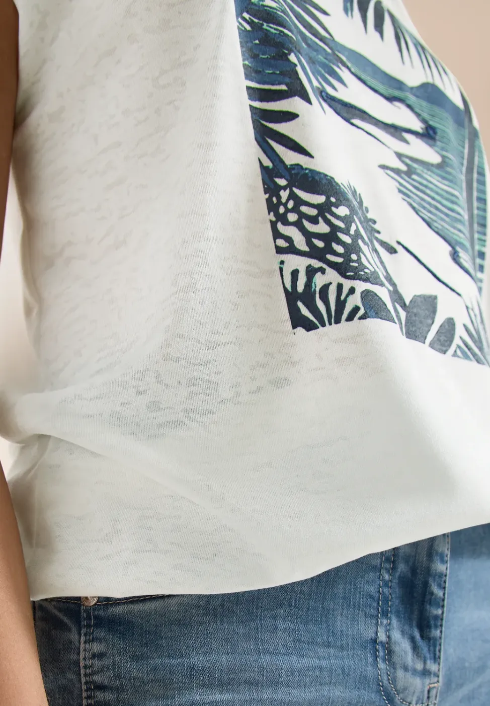 Shirt met ronde hals en frontprint