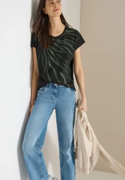Shirt met ronde hals en frontprint