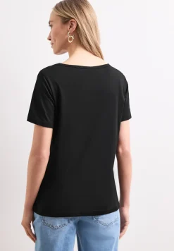 Shirt met ronde hals en foliedetails