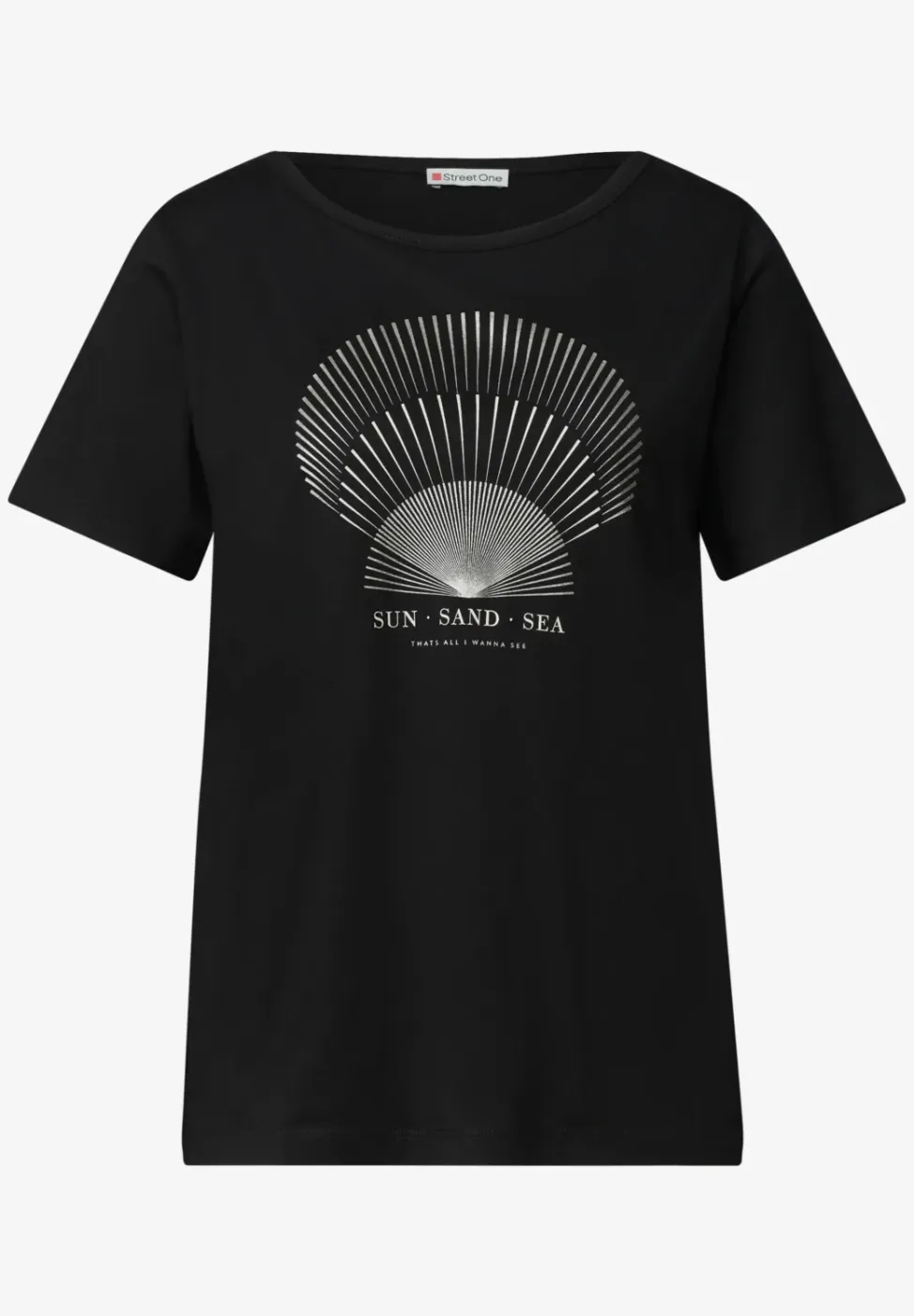 Shirt met ronde hals en foliedetails