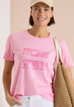 Shirt met ronde hals en frontprint