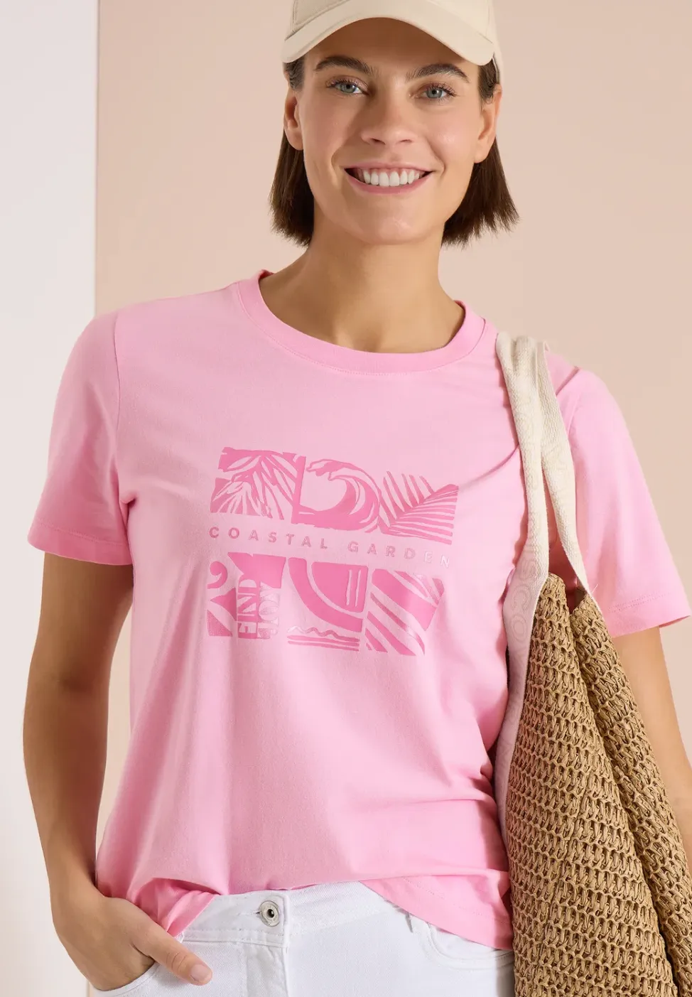 Shirt met ronde hals en frontprint