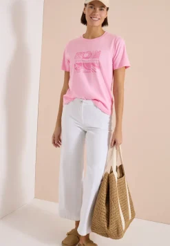 Shirt met ronde hals en frontprint