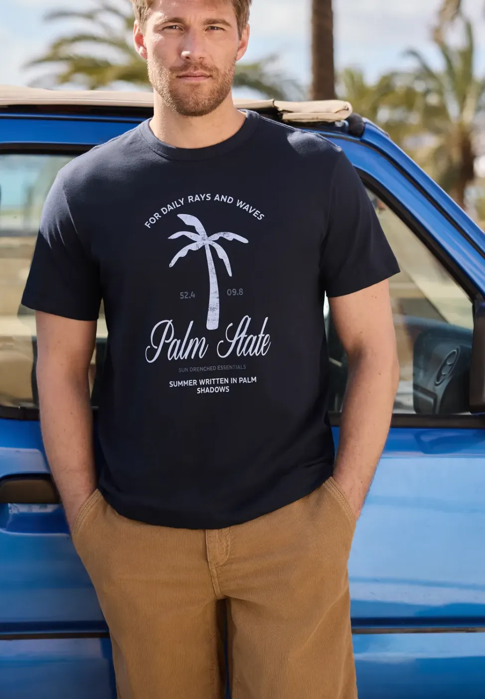 Shirt met ronde hals en frontprint