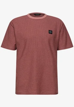 Shirt met ronde hals en fijne strepen