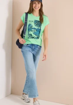 Shirt met ronde hals en frontprint