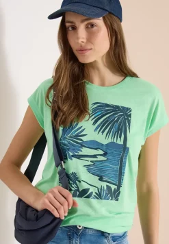 Shirt met ronde hals en frontprint