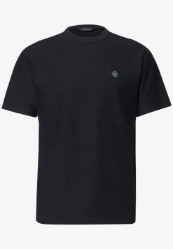 Shirt met ronde hals en fijne strepen