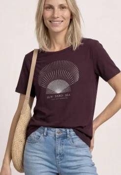 Shirt met ronde hals en foliedetails