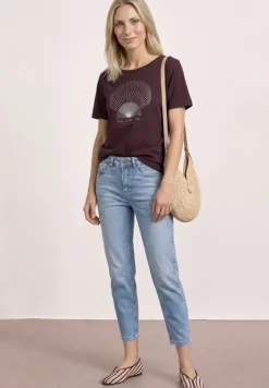 Shirt met ronde hals en foliedetails