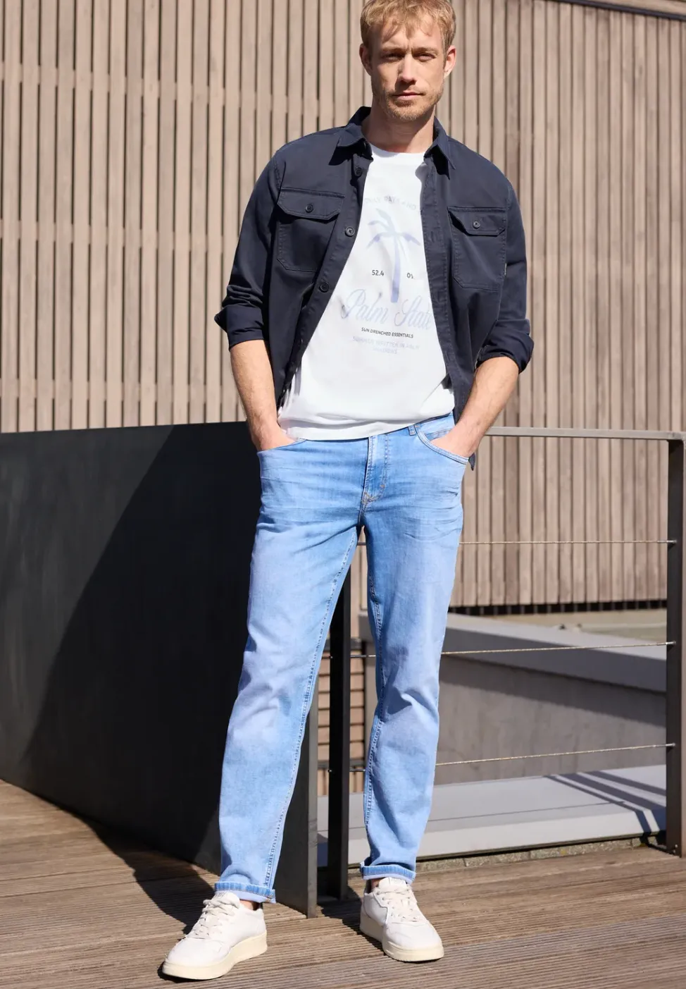Shirt met ronde hals en frontprint