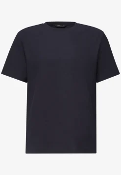 Shirt met ronde hals en gebreide textuur