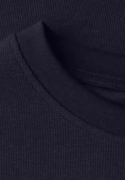 Shirt met ronde hals en gebreide textuur