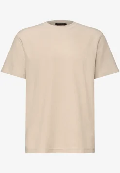 Shirt met ronde hals en gebreide textuur