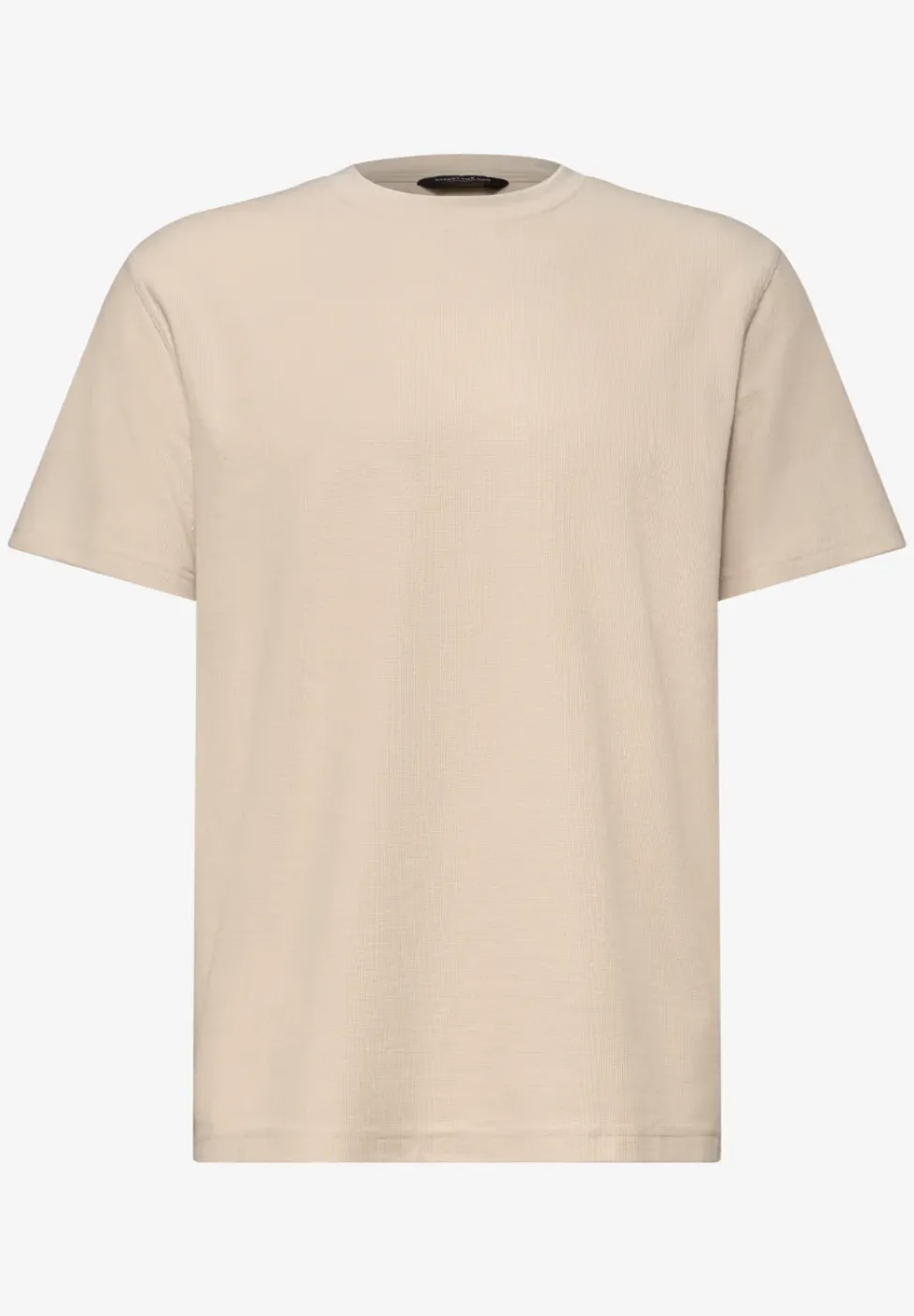 Shirt met ronde hals en gebreide textuur