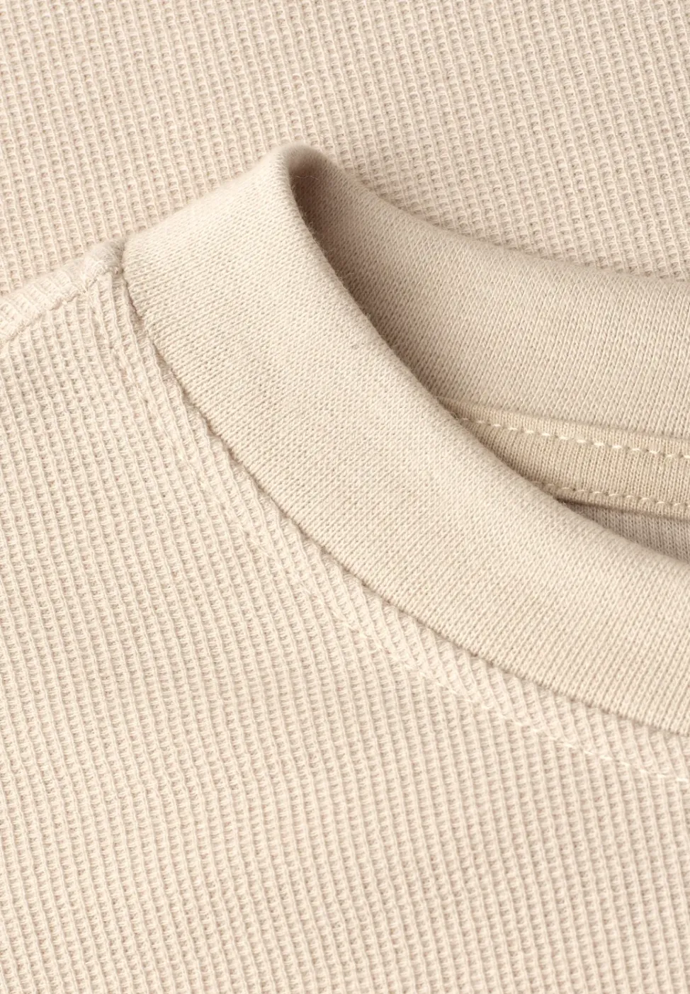 Shirt met ronde hals en gebreide textuur