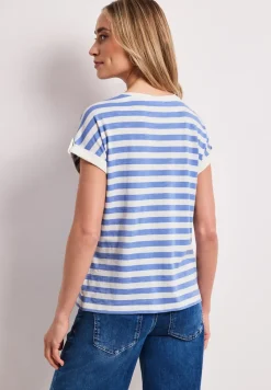 Shirt met ronde hals en knoopdetail