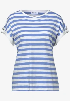 Shirt met ronde hals en knoopdetail