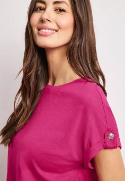 Shirt met ronde hals en knoopdetails