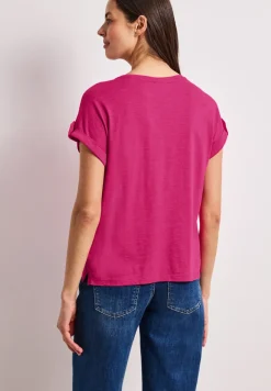 Shirt met ronde hals en knoopdetails