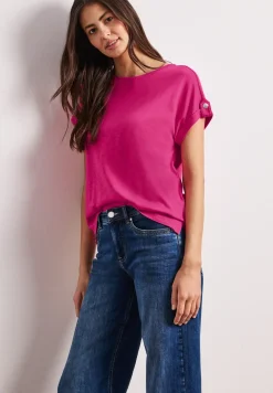 Shirt met ronde hals en knoopdetails