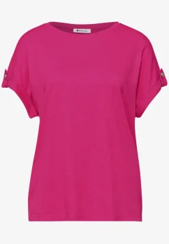 Shirt met ronde hals en knoopdetails