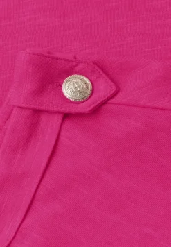 Shirt met ronde hals en knoopdetails