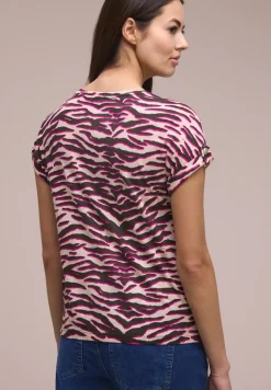 Shirt met ronde hals en knoopdetails