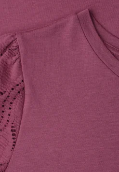 Shirt met ronde hals en kanten mouwen