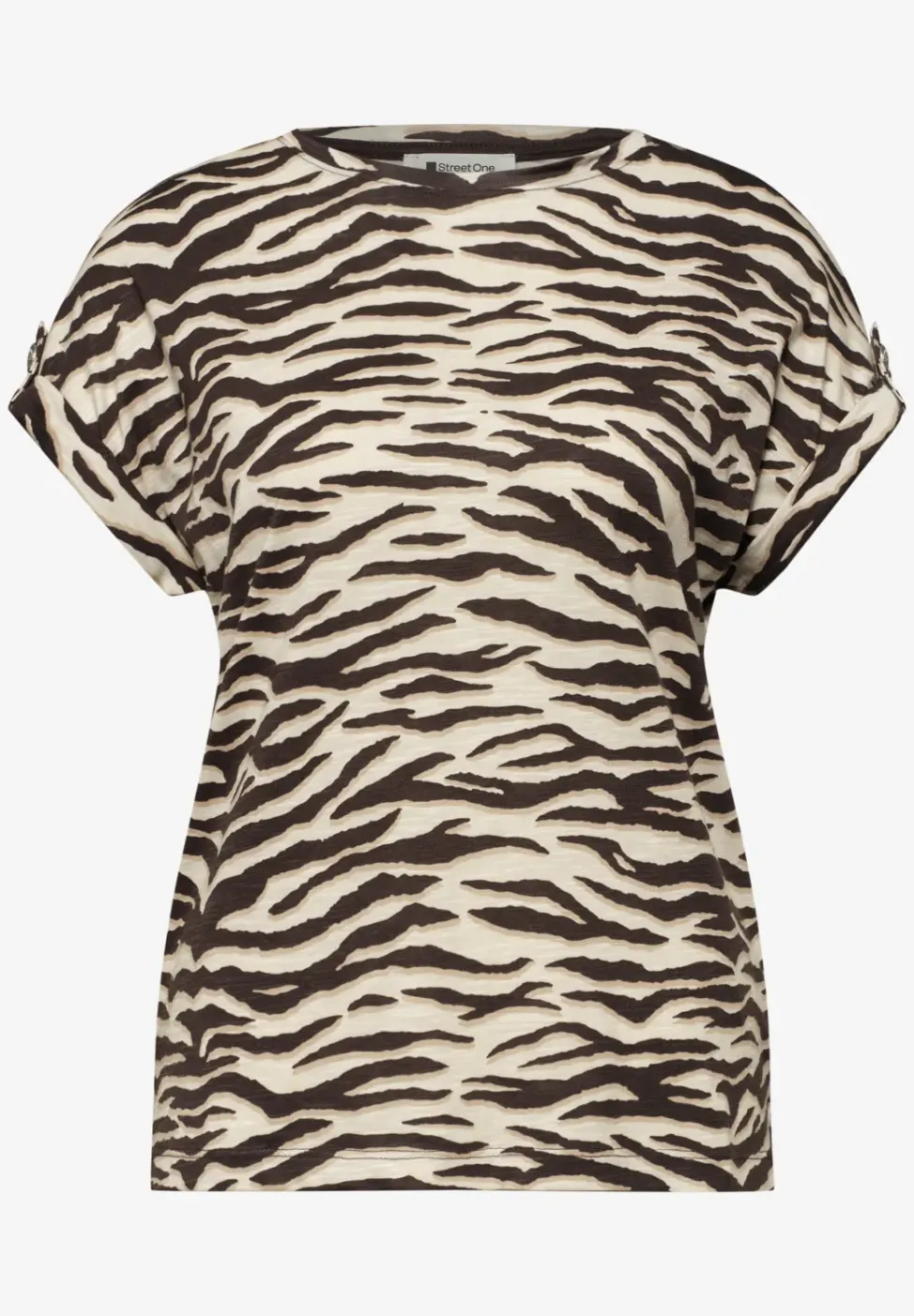 Shirt met ronde hals en knoopdetails