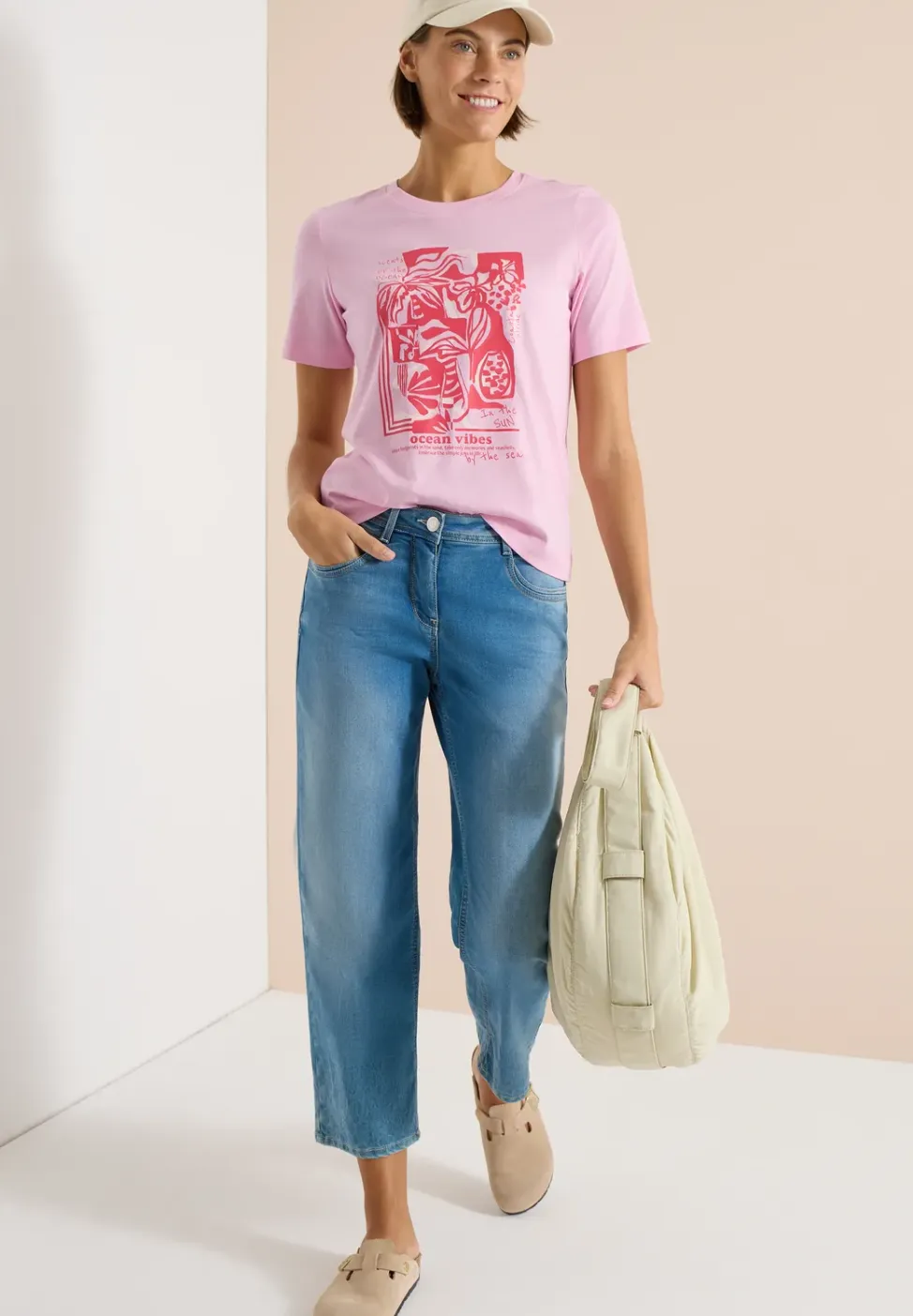 Shirt met ronde hals en nautische print