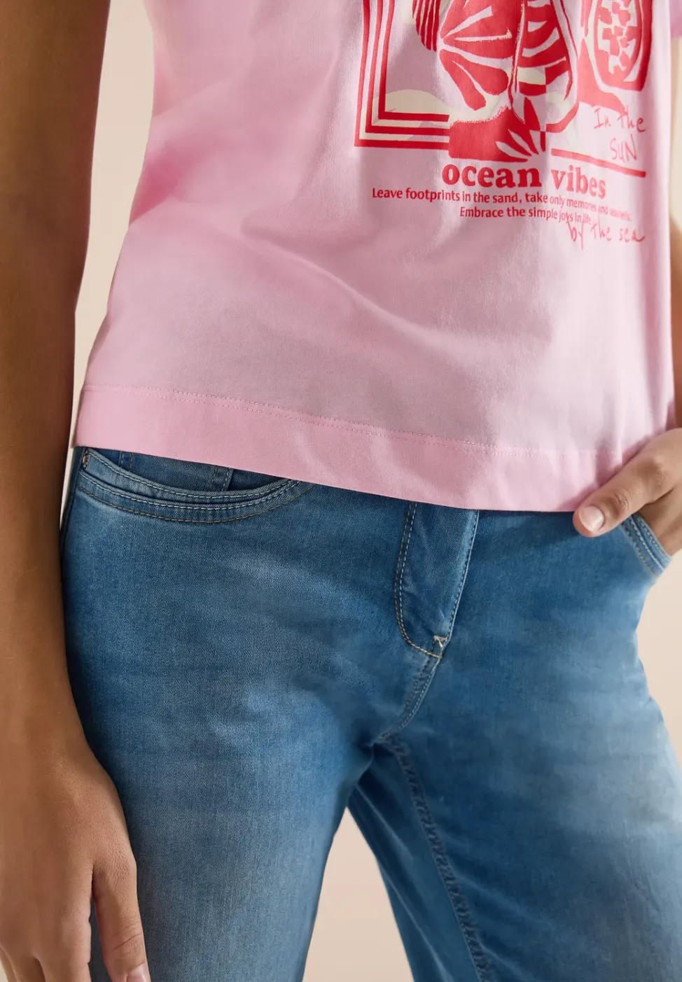Shirt met ronde hals en nautische print