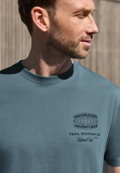 Shirt met ronde hals en opdruk op de rug