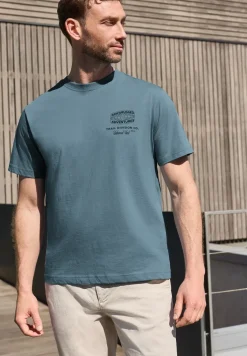 Shirt met ronde hals en opdruk op de rug