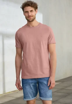 Shirt met ronde hals en omslag