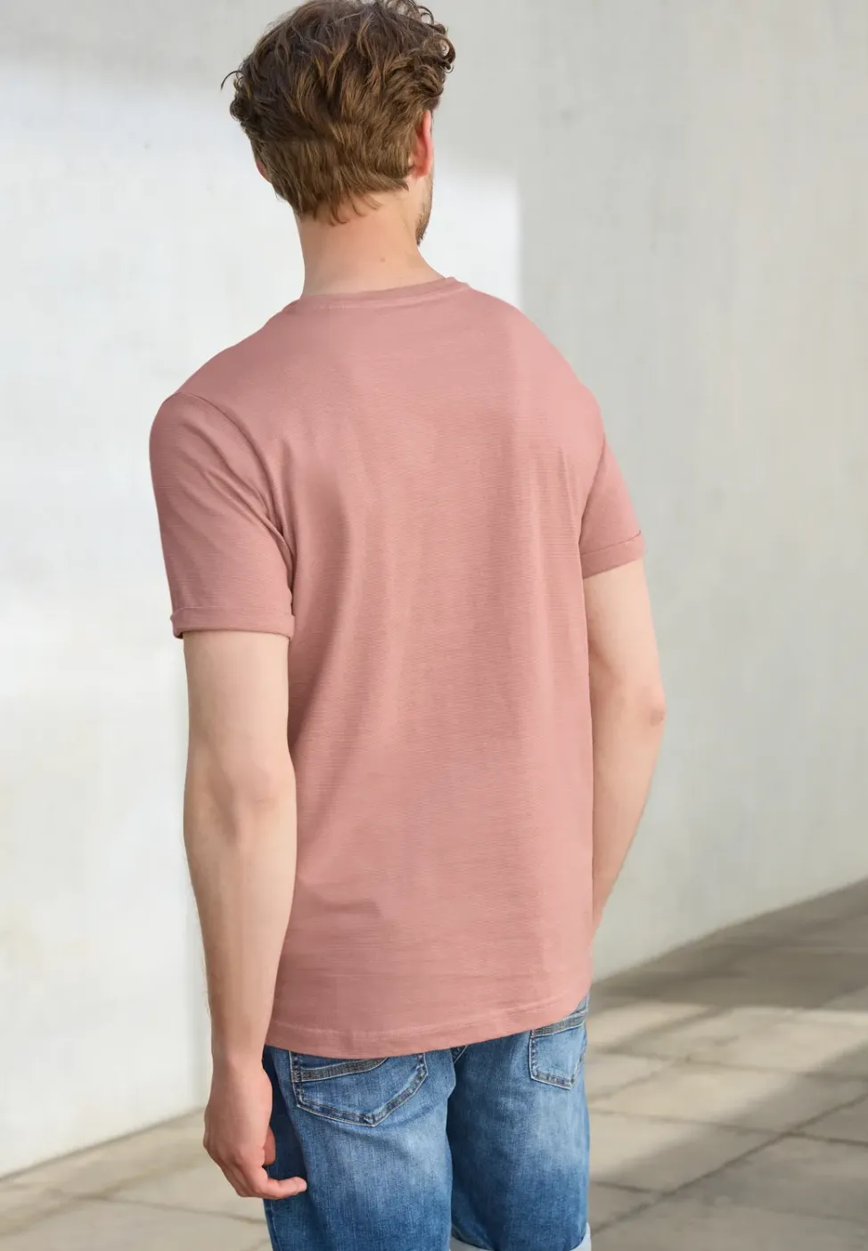 Shirt met ronde hals en omslag