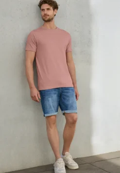 Shirt met ronde hals en omslag