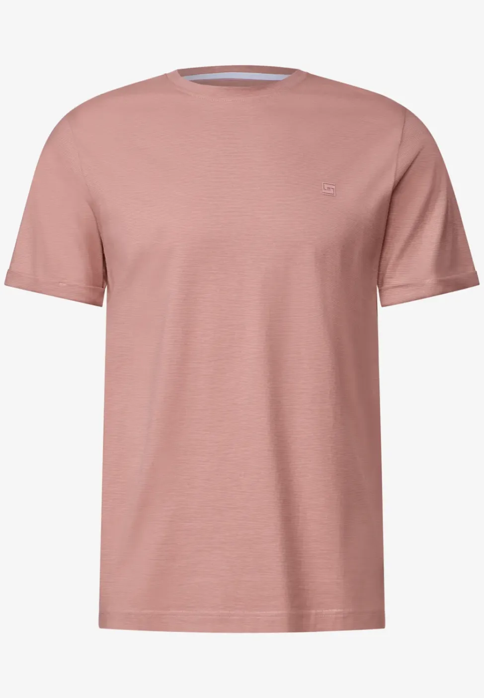 Shirt met ronde hals en omslag